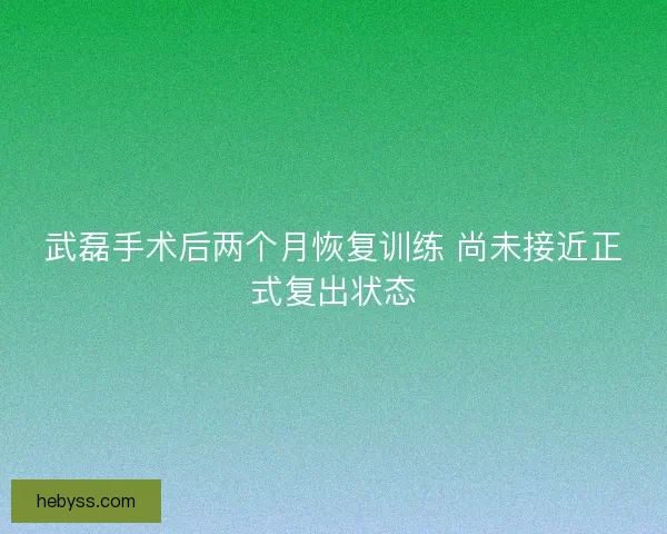 武磊手术后两个月恢复训练 尚未接近正式复出状态